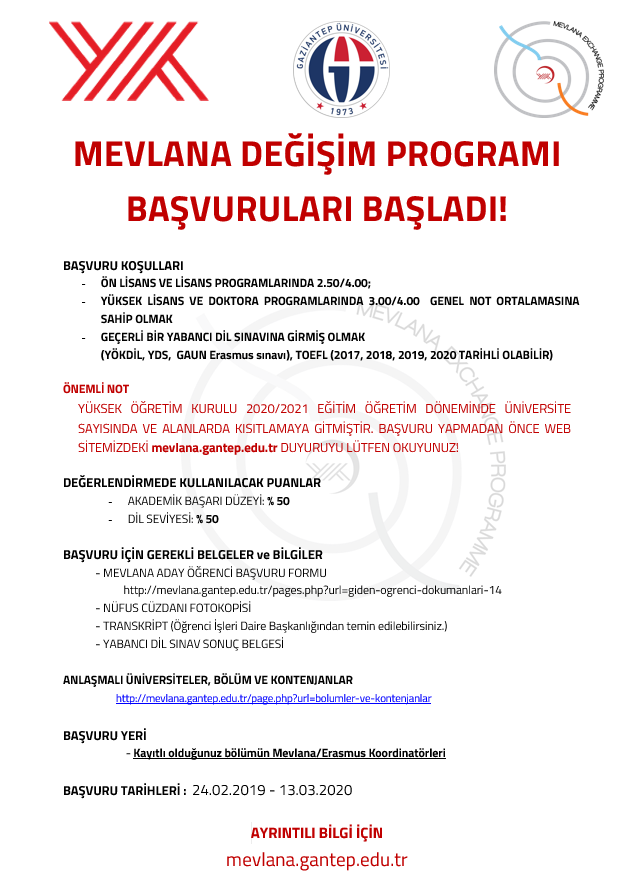 mevlana öğrenci değişim programı